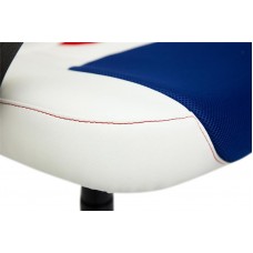 Игровое кресло TetChair "Ранер" (Runner White) (Белая искусственная кожа + синяя/красная сетка)