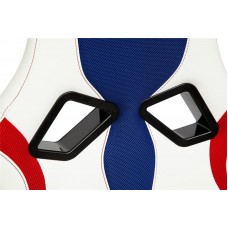 Игровое кресло TetChair "Ранер" (Runner White) (Белая искусственная кожа + синяя/красная сетка)
