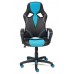 Игровое кресло TetChair "Ранер" (Runner blue) (Искусственная черная кожа + голубая сетка)