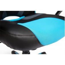 Игровое кресло TetChair "Ранер" (Runner blue) (Искусственная черная кожа + голубая сетка)