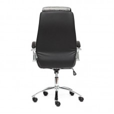 Кресло руководителя TetChair "Gloss" (Искусственная черная кожа + серая ткань)