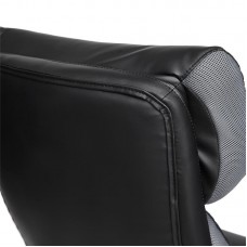 Кресло руководителя TetChair "Duke" (Чёрная кожа рециклированная + серая сетка)