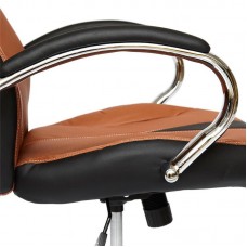 Кресло руководителя TetChair "Gloss" (Черная+коричневая искусственная кожа)