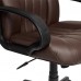 Кресло руководителя TetChair из ткани CH 833 (Искусств. коричневая кожа)