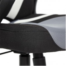 Игровое кресло TetChair "Ранер" (Runner) (Искусственная черная кожа + серая сетка)