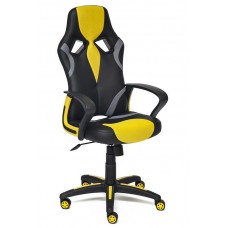 Геймерское кресло TETCHAIR RUNNER, кож/зам/ткань, черный/жёлтый, 36-6/tw27/tw-12