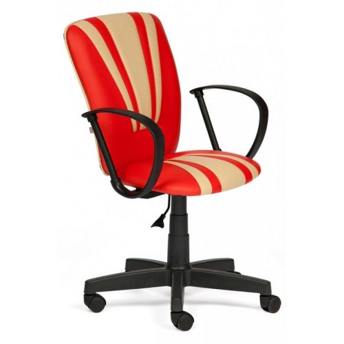 Кресло Tetchair SPECTRUM кож/зам, красный+бежевый, 36-161/36-34