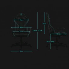 Кресло компьютерное игровое ThunderX3 RC3 Black-Cyan AIR HEX, с подсветкой 7 цветов
