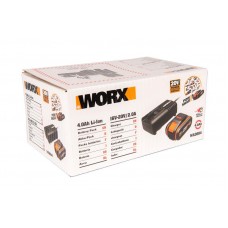 Комплект WORX WA3604: 1 аккумулятор 4 Ач и зарядное устройство на 2А