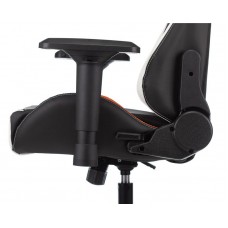 Кресло игровое Zombie VIKING TANK черный/оранжевый/белый искусственная кожа с подголов.